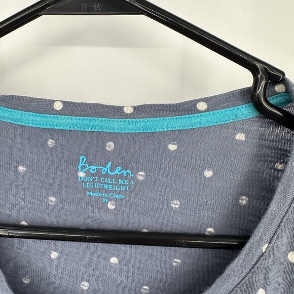 Boden Blouse Short Sleeve Blue Polka Dot Size XL - Picture 3 of 4